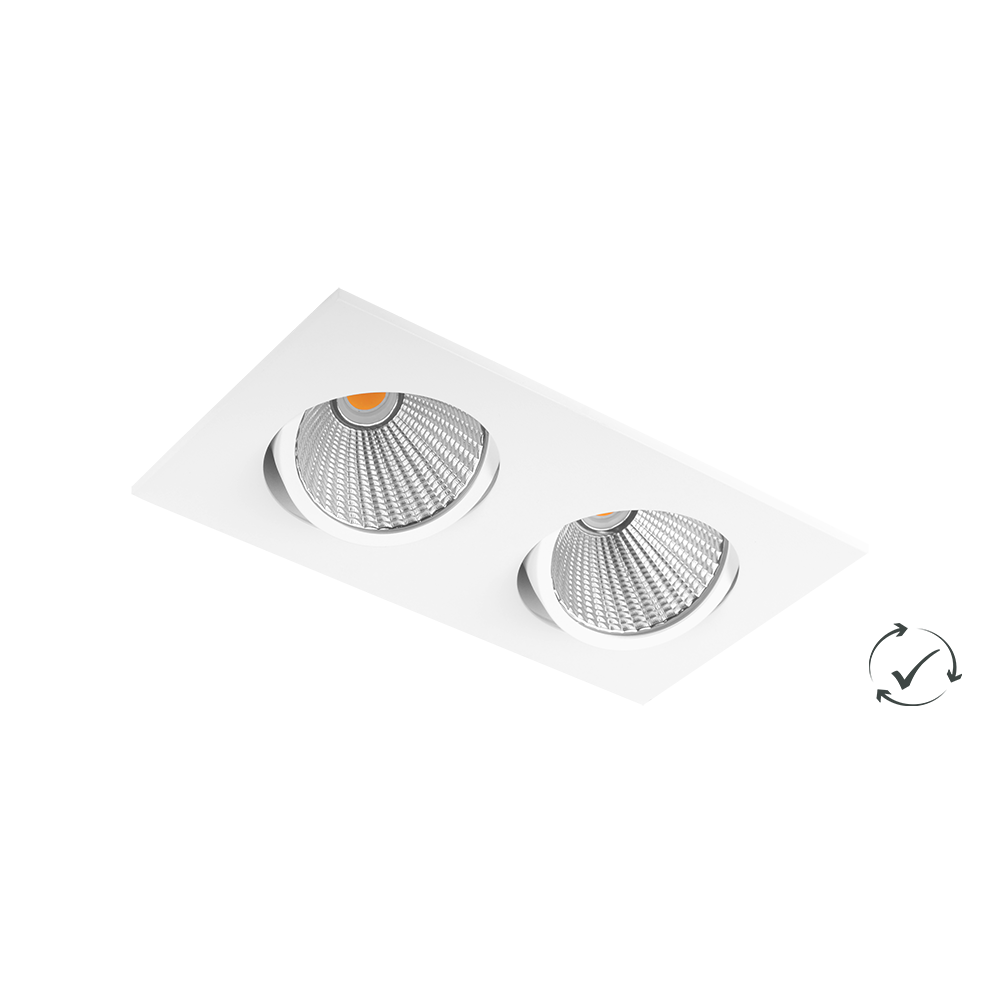 Flo square turn-/tiltable 2 light